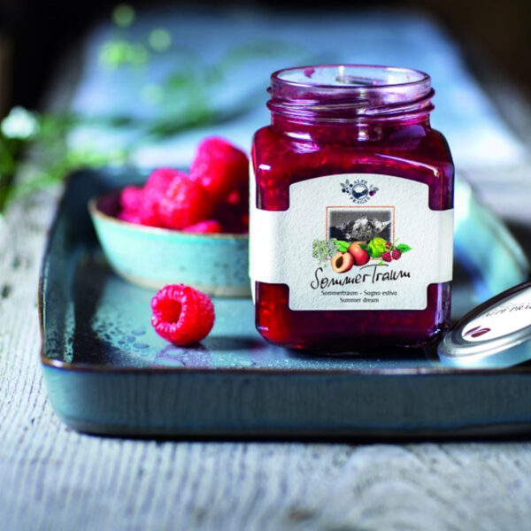 Sommertraum-Konfitüre 75% Frucht - 335 Gramm - Alpe Pragas – Bild 2