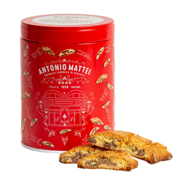 Cantuccini-Schokoladenkekse in roter Dose – Antonio Mattei